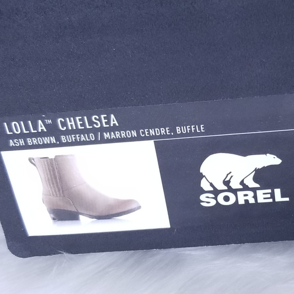 Sorel Lolla Chelsea ash brown boots ankle NEW - Picture 2 of 8